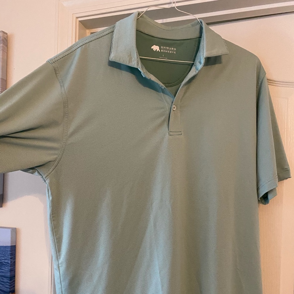 NWOT Onward Reserve Green Small Stripe Polo